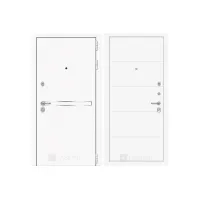 Входная белая дверь в квартиру Labirint Лайн WHITE 13 Белый софт (белые двери для квартиры)