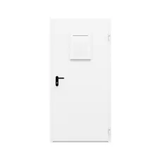 Дверь противопожарная металлическая однопольная типа ДПР-Олимп-01/60К с остеклением угловая коробка, 0950-2075, Правая, RAL 9016