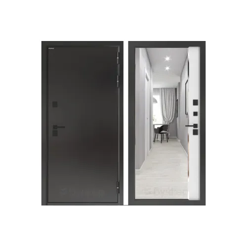 Входная дверь с терморазрывом BN-10 с зеркалом ФЛЗ-618 Белый софт